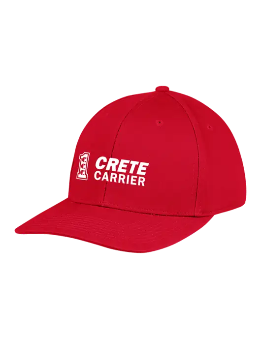 Premium Modern Structured Twill Red Snapback Cap w/Crete Carrier Logo