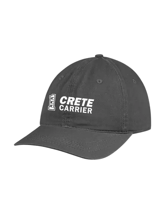 Garment Washed Unstructured Twill Charcoal Cap w/Crete Carrier Logo