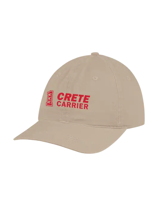 Garment Washed Unstructured Twill Tan Cap w/Crete Carrier Logo