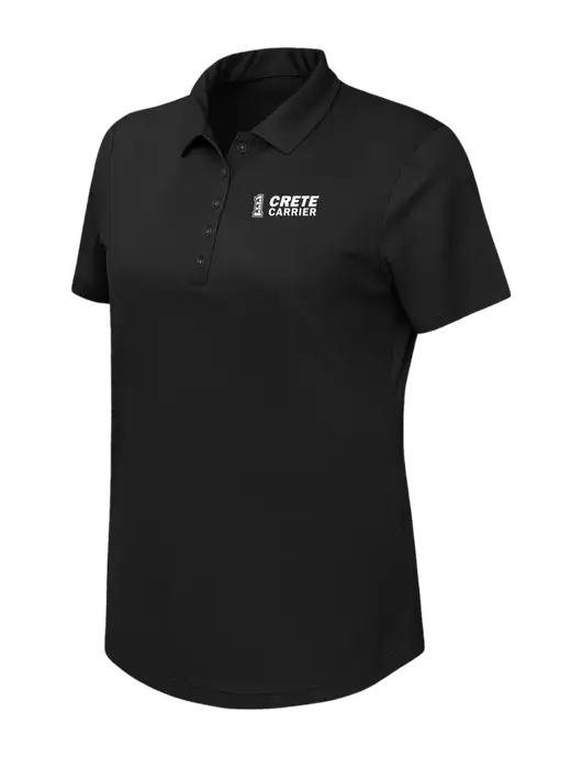 Callaway Womens Birdseye Black Polo w/Crete Carrier Logo