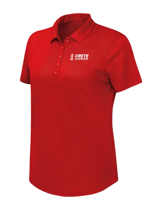 Callaway Womens Birdseye Red Polo w/Crete Carrier Logo