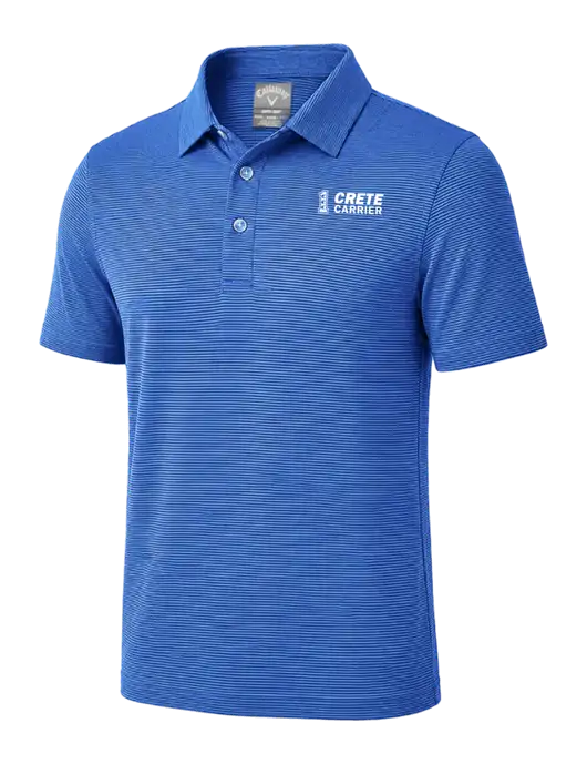 Callaway Royal Blue Fine Line Stripe Polo w/Crete Carrier Logo