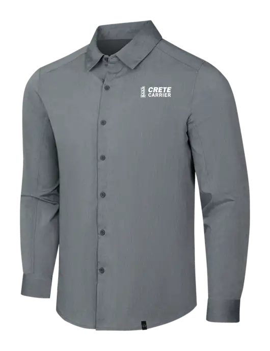 OGIO Medium Grey Heather Commuter Woven Shirt w/Crete Carrier Logo