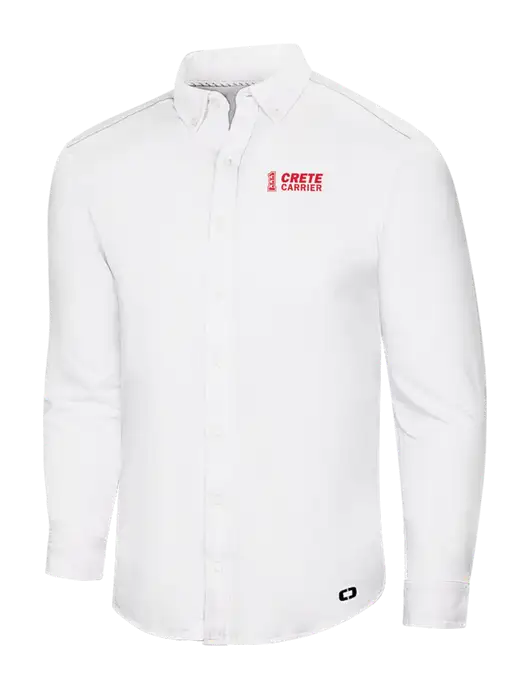 OGIO Bright White Modern Code Stretch Button-Up Shirt w/Crete Carrier Logo