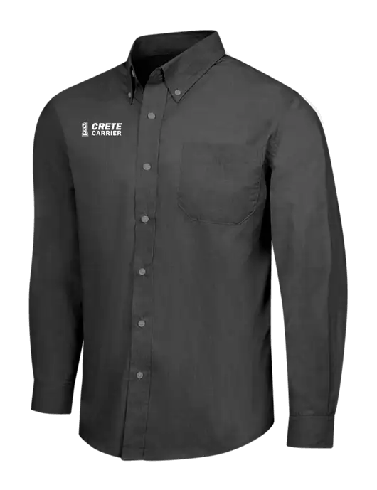 Soft Black Crosshatch Easy Care Shirt w/Crete Carrier Logo
