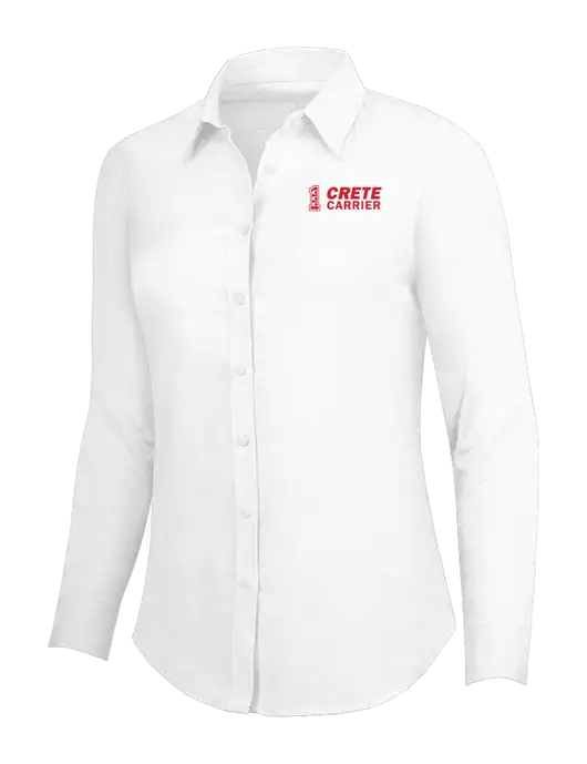White Womens SuperPro Oxford Shirt w/Crete Carrier Logo