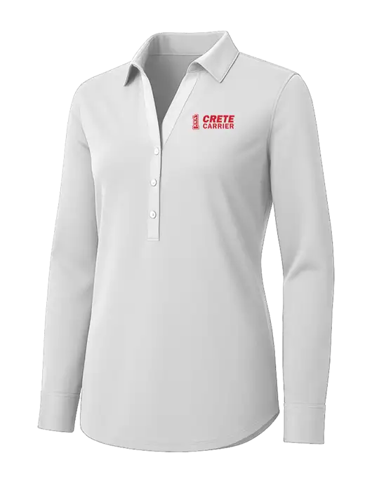 Womens White City Stretch Shirt w/Crete Carrier Logo