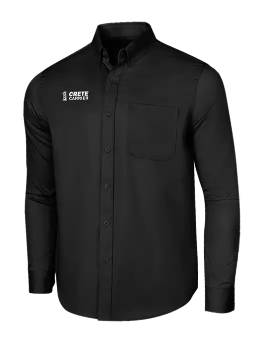 Long Sleeve Deep Black Superpro React Twill Shirt w/Crete Carrier Logo