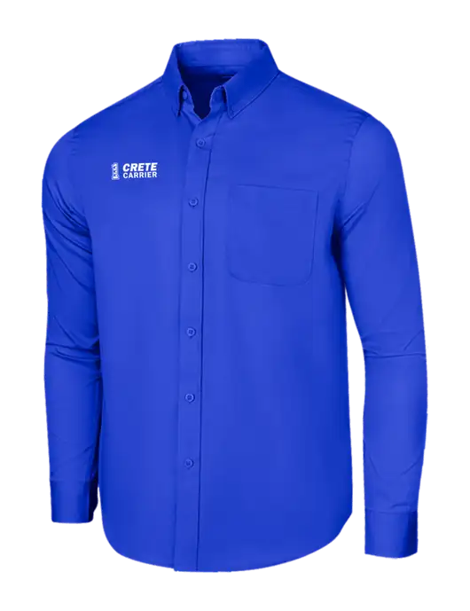 Long Sleeve Dark Royal Superpro React Twill Shirt w/Crete Carrier Logo