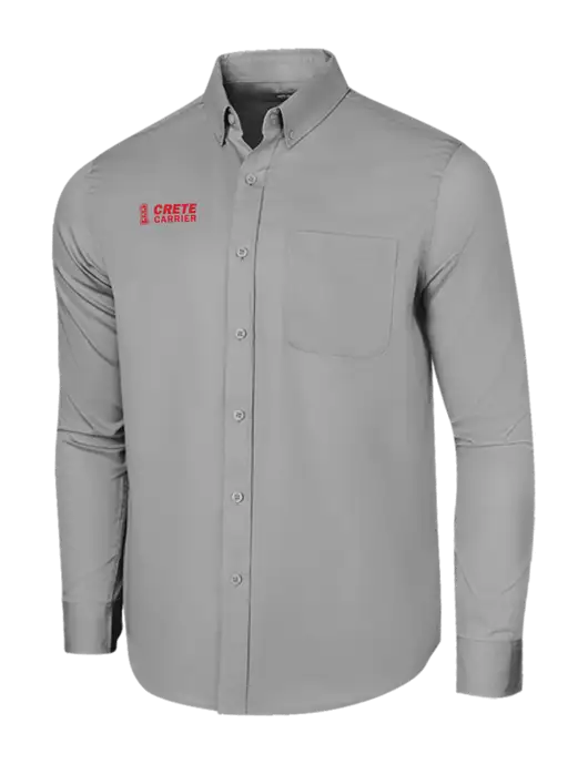 Long Sleeve Light Grey Superpro React Twill Shirt w/Crete Carrier Logo
