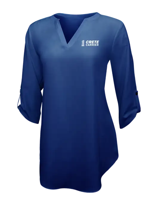 Dark Royal Womens 3/4 Sleeve Tunic Blouse w/Crete Carrier Logo