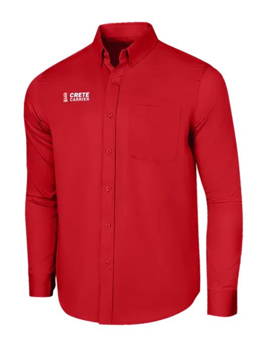 Long Sleeve Red Superpro React Twill Shirt w/Crete Carrier Logo