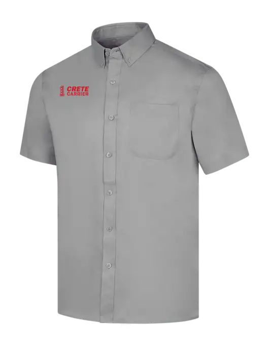 Short Sleeve Light Grey Superpro React Twill Shirt w/Crete Carrier Logo