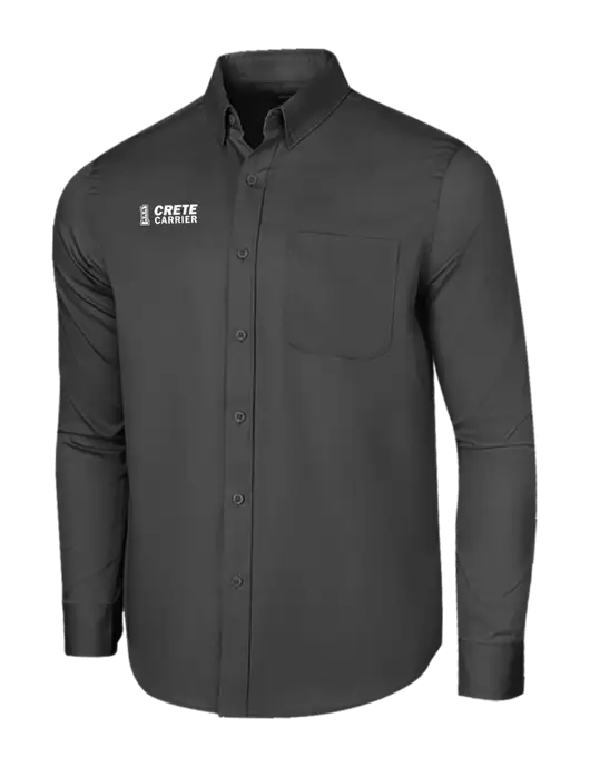 Long Sleeve Dark Grey Superpro React Twill Shirt w/Crete Carrier Logo