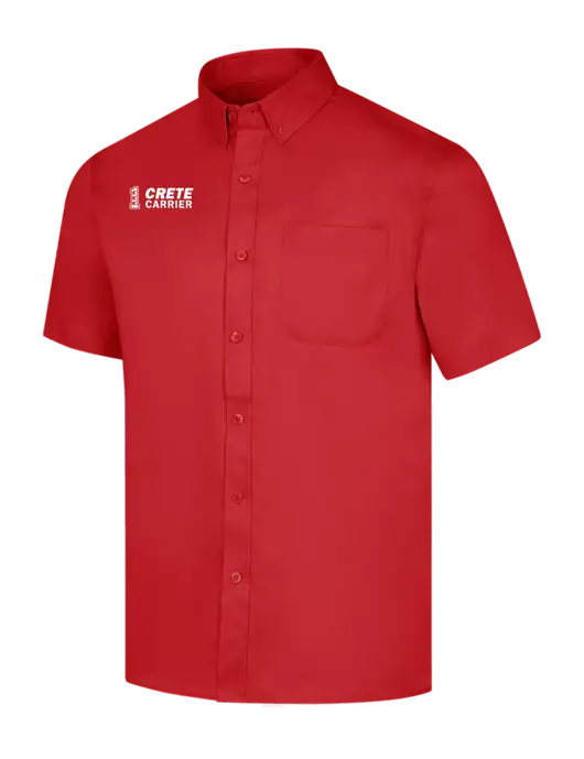 Short Sleeve Red Superpro React Twill Shirt w/Crete Carrier Logo