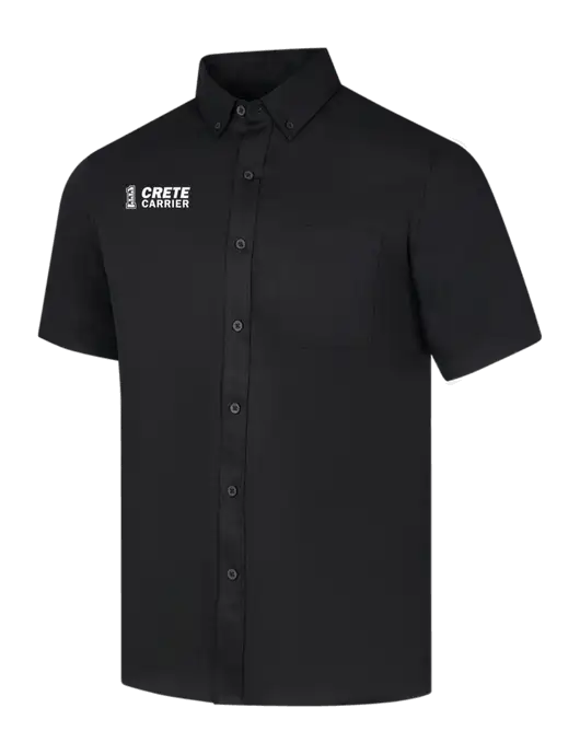 Short Sleeve Deep Black Superpro React Twill Shirt w/Crete Carrier Logo