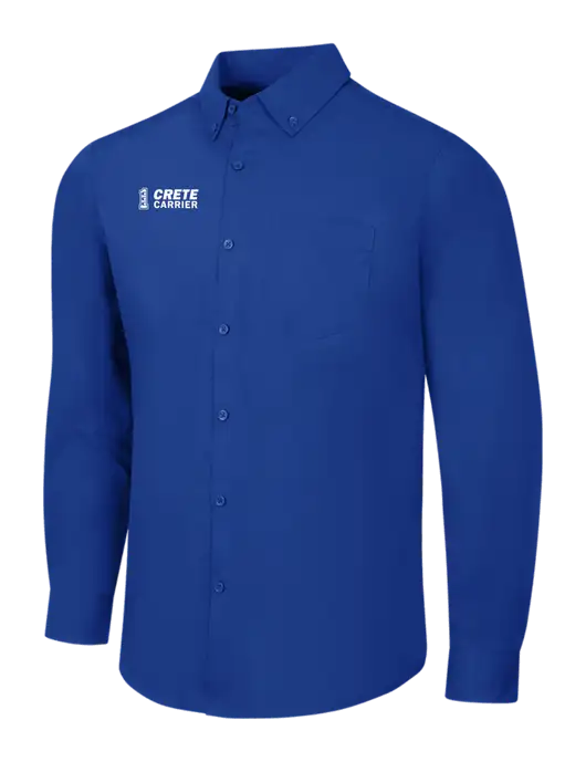 Dark Royal Long Sleeve Carefree Poplin Shirt w/Crete Carrier Logo