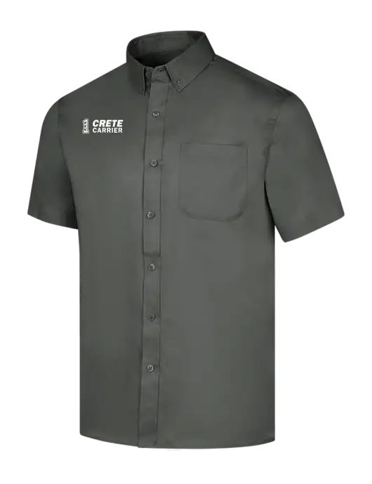 Short Sleeve Dark Grey Superpro React Twill Shirt w/Crete Carrier Logo