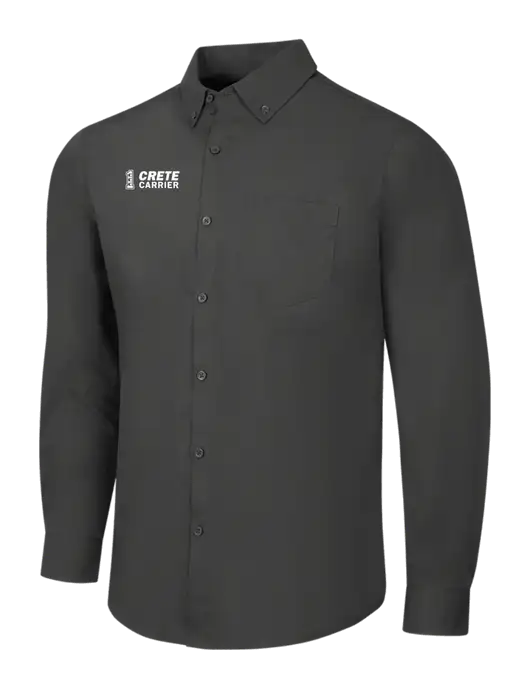 Dark Grey Long Sleeve Carefree Poplin Shirt w/Crete Carrier Logo