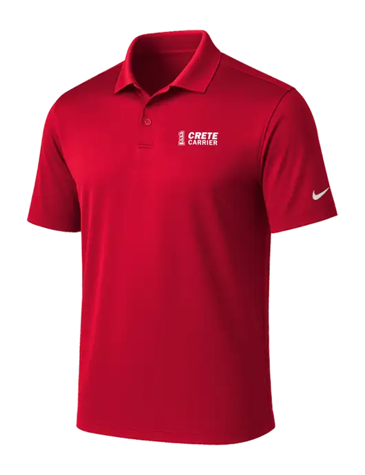 NIKE Red Victory Solid Polo w/Crete Carrier Logo