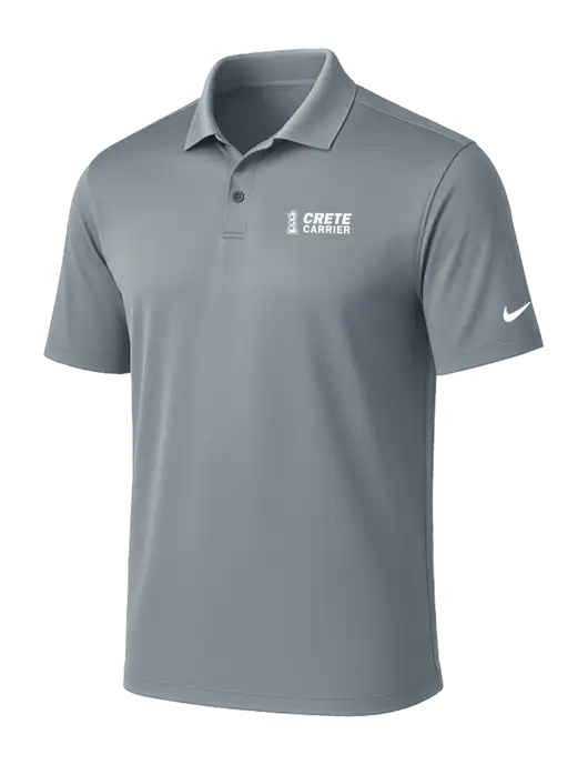 NIKE Medium Grey Victory Solid Polo w/Crete Carrier Logo