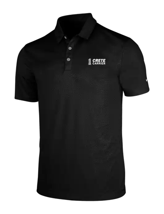 NIKE Black Dri-Fit Embossed Tri-Blade Polo w/Crete Carrier Logo