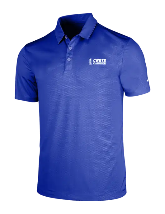 NIKE Dark Royal Dri-Fit Embossed Tri-Blade Polo w/Crete Carrier Logo