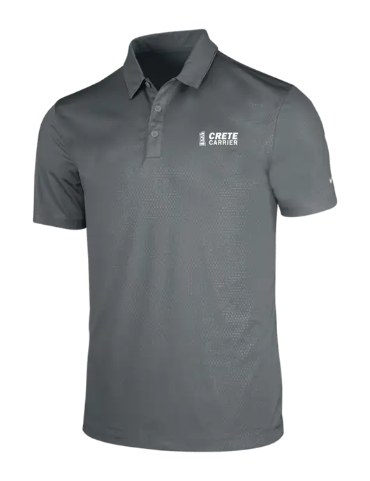 NIKE Medium Grey Dri-Fit Embossed Tri-Blade Polo w/Crete Carrier Logo