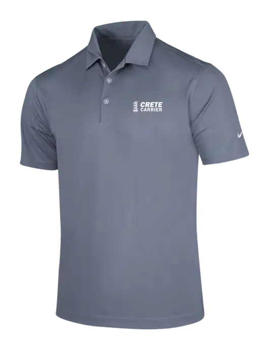 NIKE Medium Grey Dri-Fit Vertical Mesh Polo w/Crete Carrier Logo