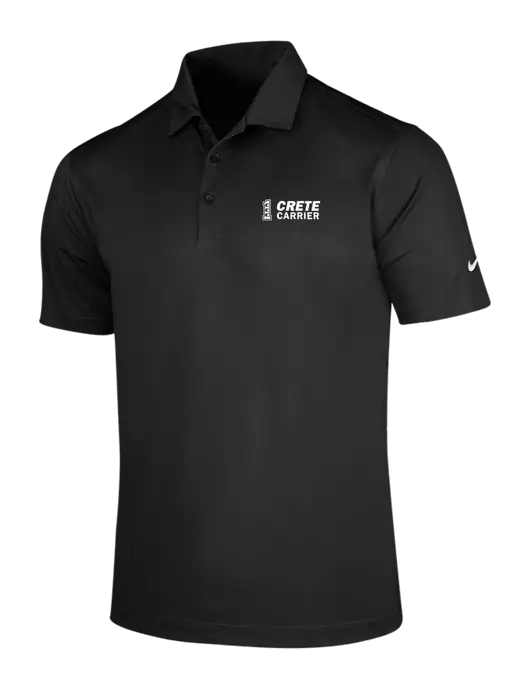 NIKE Black Dri-Fit Vertical Mesh Polo w/Crete Carrier Logo