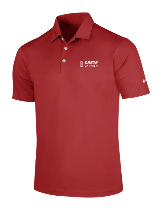 NIKE Red Dri-Fit Vertical Mesh Polo w/Crete Carrier Logo