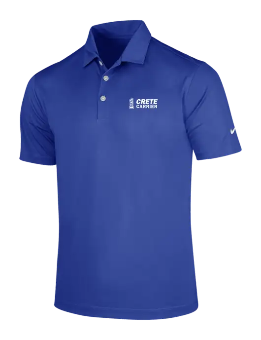 NIKE Dark Royal Dri-Fit Vertical Mesh Polo w/Crete Carrier Logo