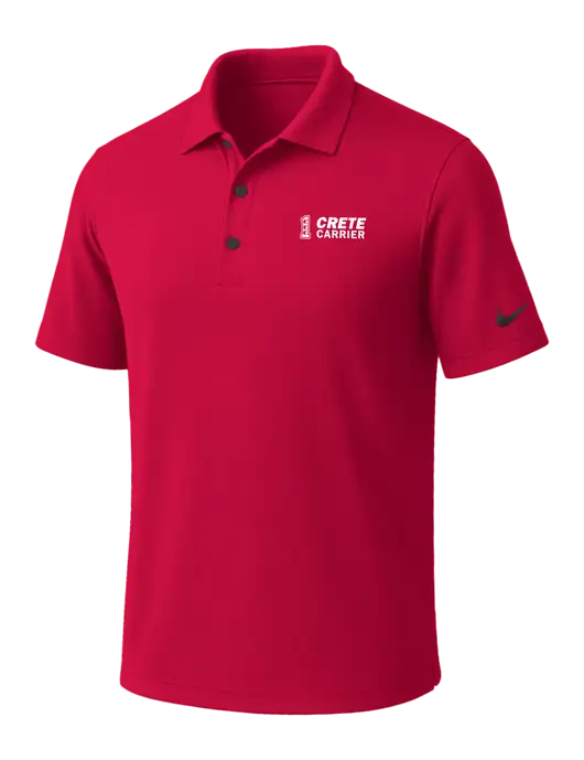 NIKE Red Dri-Fit Micro Pique Polo w/Crete Carrier Logo