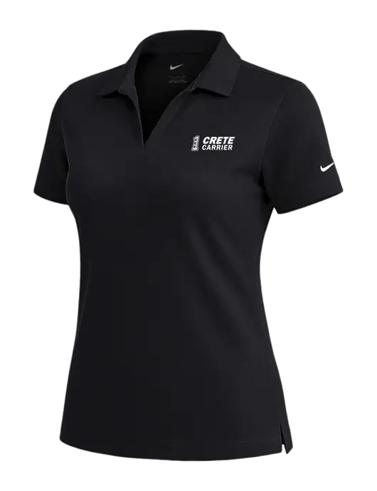 NIKE Black Womens Dri-Fit Micro Pique Polo w/Crete Carrier Logo