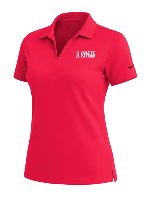 NIKE Red Womens Dri-Fit Micro Pique Polo w/Crete Carrier Logo
