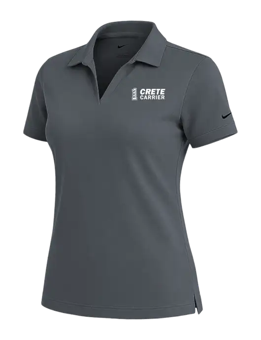 NIKE Dark Grey Womens Dri-Fit Micro Pique Polo w/Crete Carrier Logo