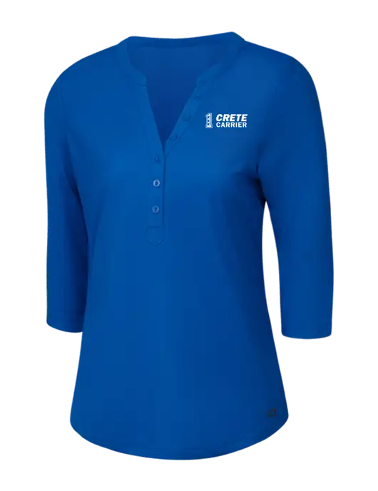 OGIO Royal Blue Jewel Henley w/Crete Carrier Logo