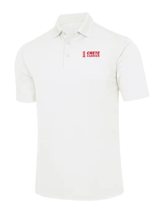 White Micropique Sport-Wick Polo w/Crete Carrier Logo