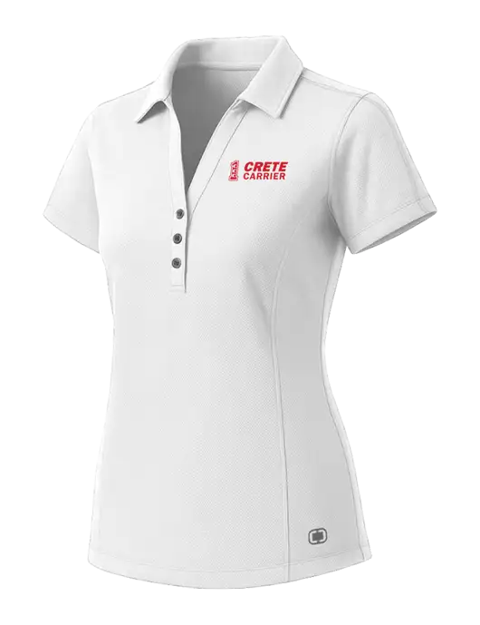 OGIO Womens White ONYX Polo w/Crete Carrier Logo