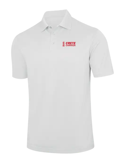 White Performance Fine Jacquard Polo w/Crete Carrier Logo