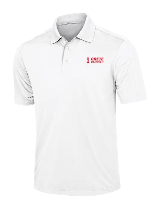 White Diamond Textured Jacquard Polo w/Crete Carrier Logo