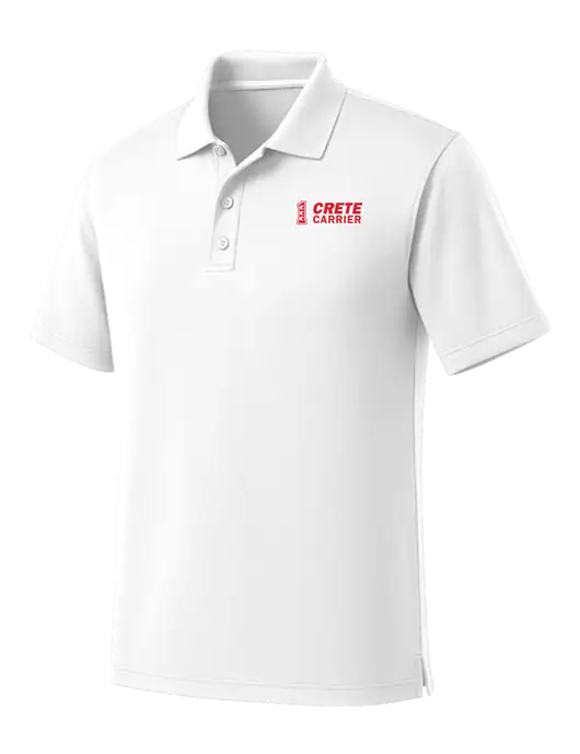 White Dry Zone UV Micro Mesh Polo w/Crete Carrier Logo