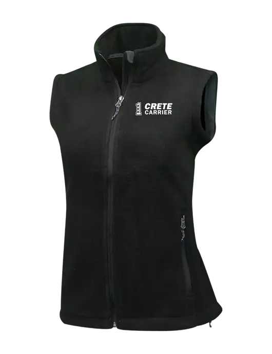 Womens Black Fleece Vest w/Crete Carrier Logo
