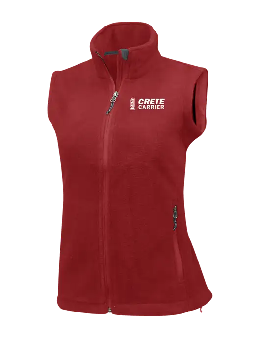 Red Womens Fleece Vest w/Crete Carrier Logo