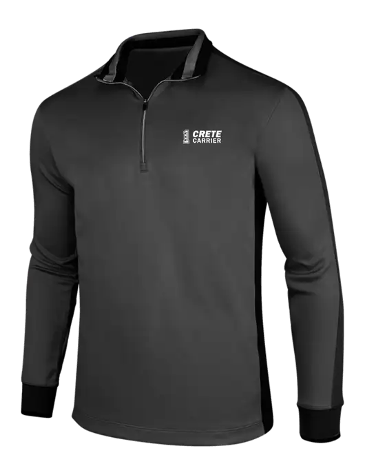 NIKE Anthracite Heather/Black Dry-Fit 1/2 Zip Cover-Up w/Crete Carrier Logo