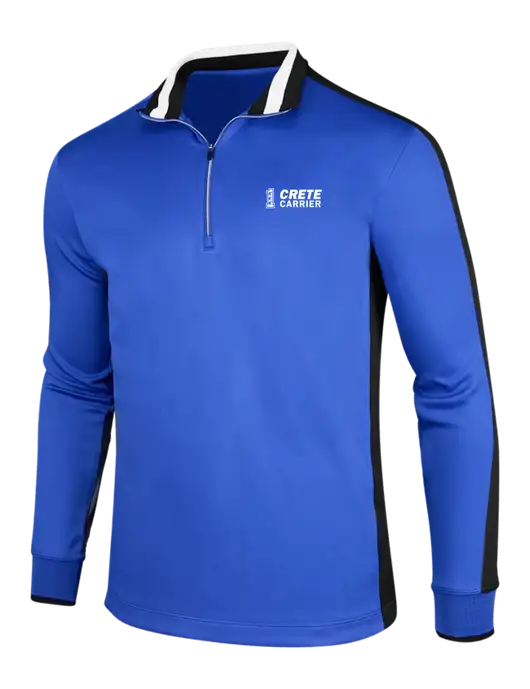 NIKE Game Royal/Black/White Dry-Fit 1/2 Zip Cover-Up w/Crete Carrier Logo