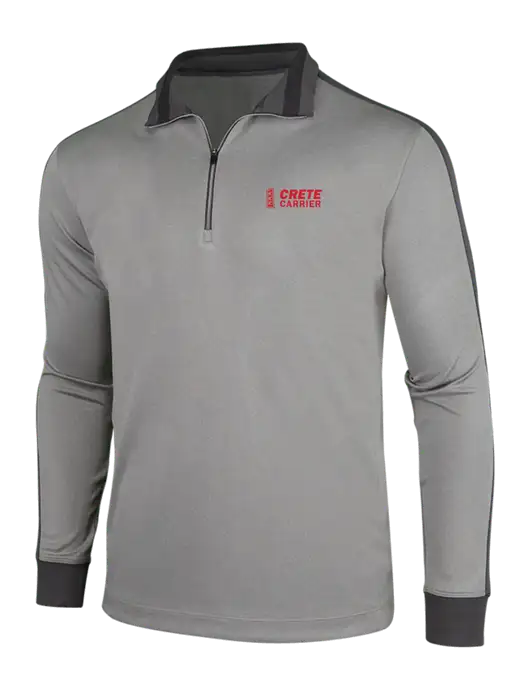 NIKE Athletic Grey/Heather Dark Grey Dry-Fit 1/2 Zip Cover-Up w/Crete Carrier Logo