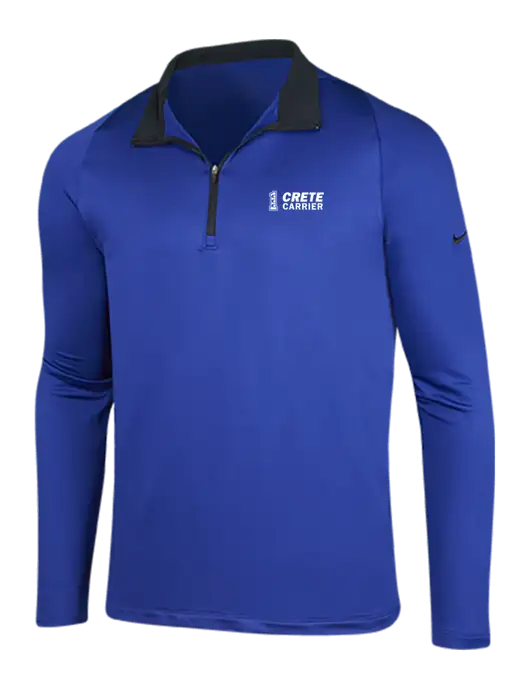 NIKE Deep Royal/Black Dry-Fit Stretch 1/2 Zip Cover-Up w/Crete Carrier Logo