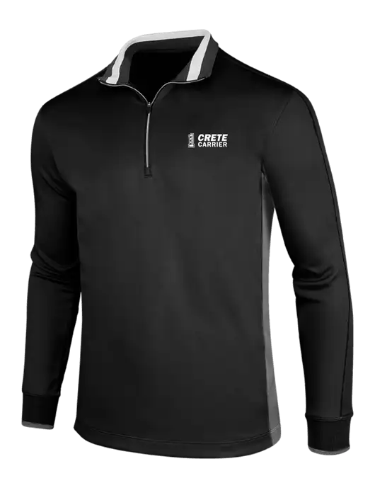 NIKE Black/Dark Grey/White Dry-Fit 1/2 Zip Cover-Up w/Crete Carrier Logo