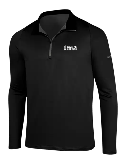 NIKE Black/Dark Grey Dry-Fit Stretch 1/2 Zip Cover-Up w/Crete Carrier Logo